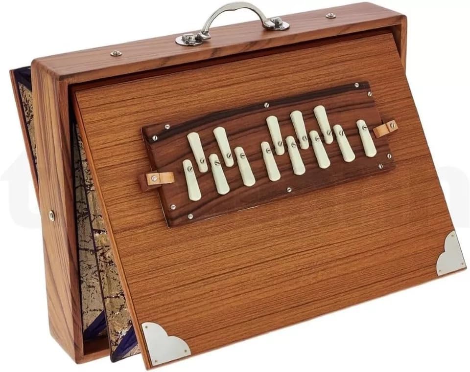 16" Shruti Box, Solid Teak Wood Sur Peti With Bag