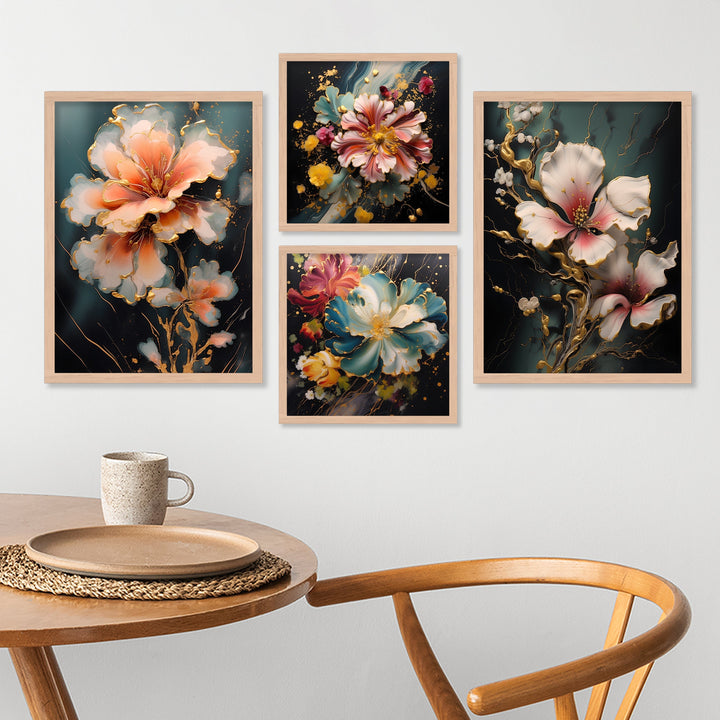 Paintings set of - 4 brown