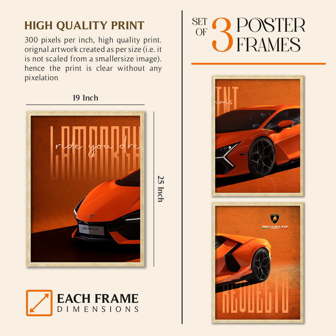 Big Lamborghini Cars Framed Posters