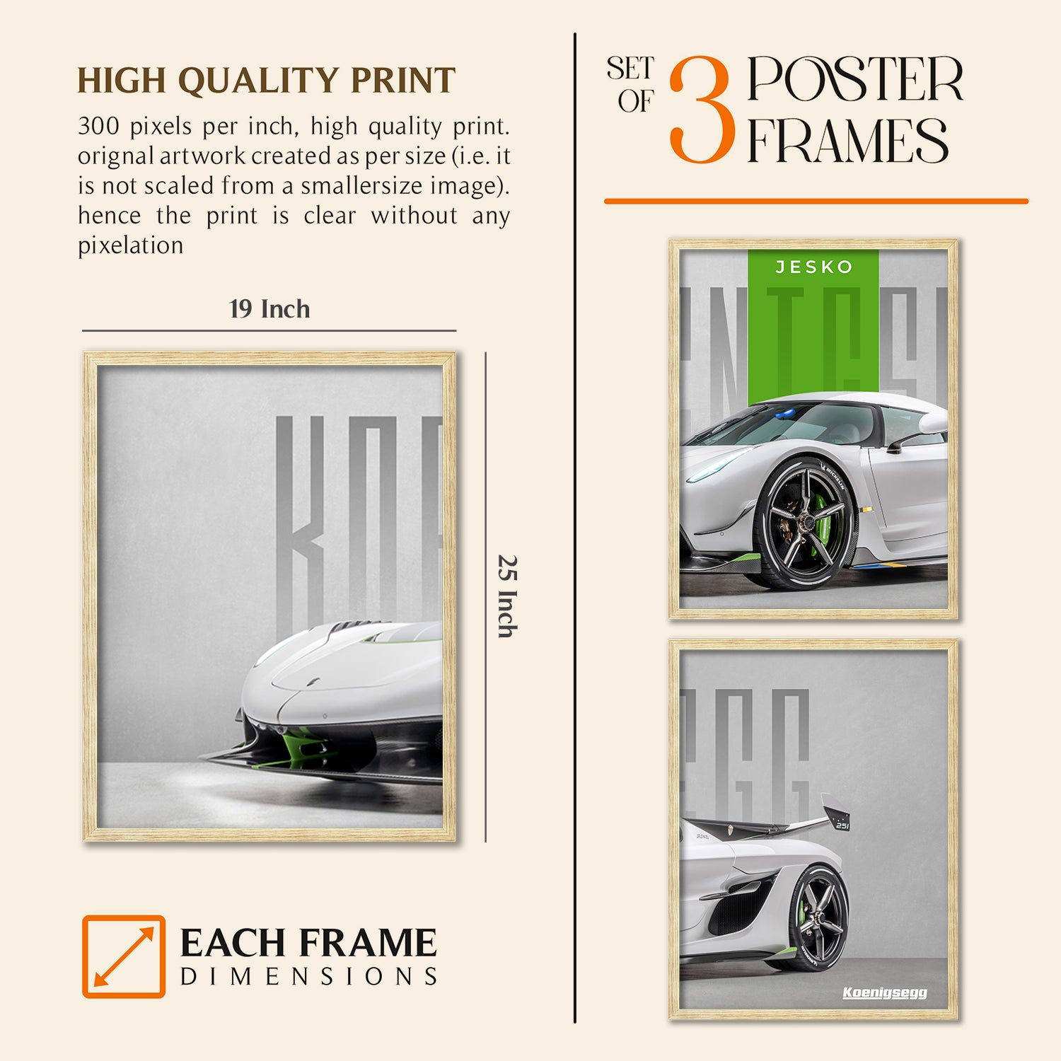 Big Koinegsegg Cars Framed Poster