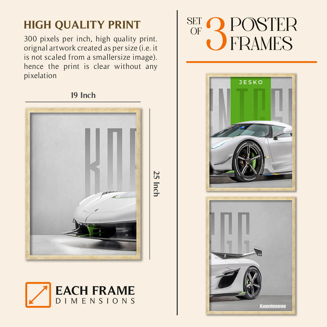 Big Koinegsegg Cars Framed Poster