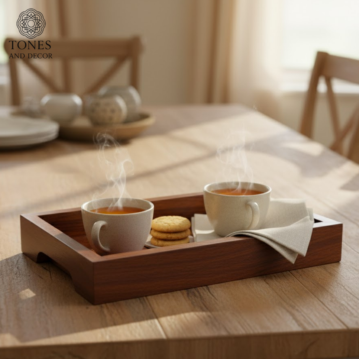 Handcrafted Mango Wood Rectangular Tray