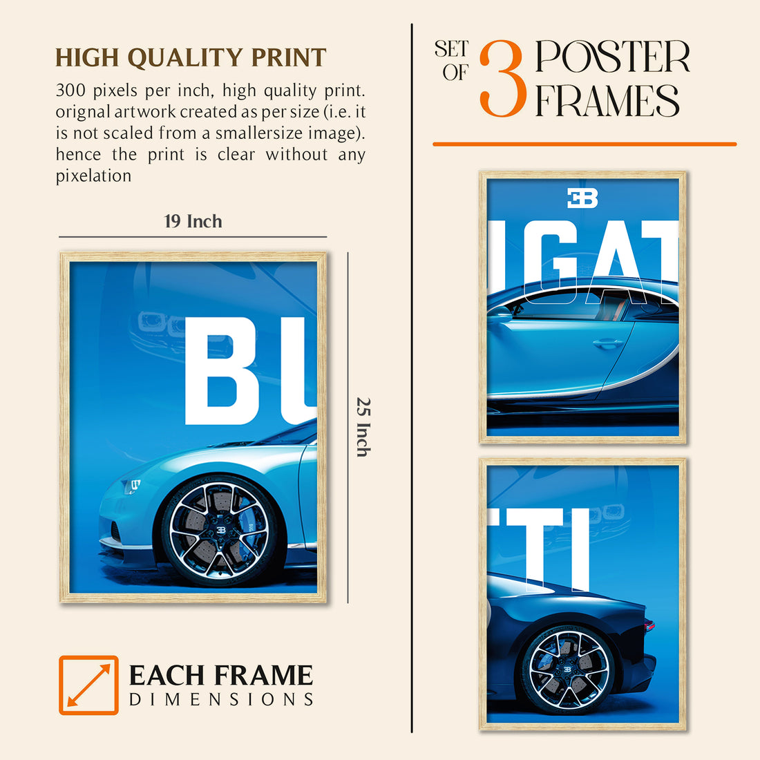 Big Bugatti Cars Framed Posters