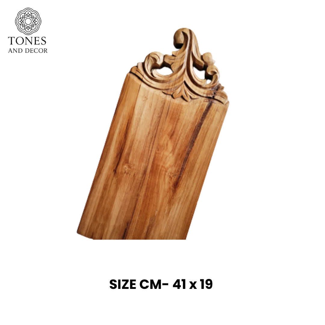 Handcrafted Royal Carved Wooden Chopping & Serving Board – 41 × 19 cm