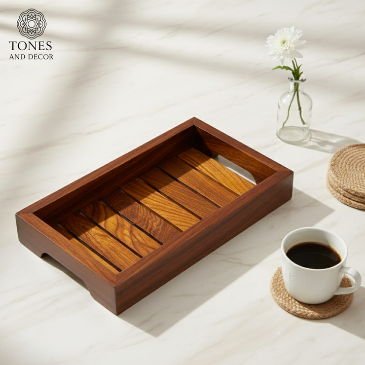 Handcrafted Mango Wood Rectangular Tray