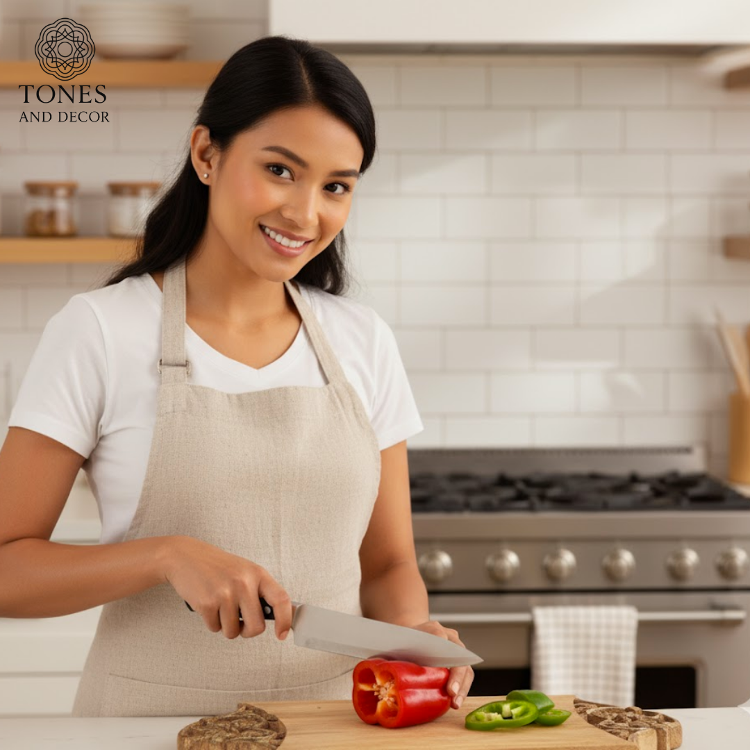 Vintage Crest Dual-Carved Wooden Serving & Prep Board – 40 × 25.4 cm