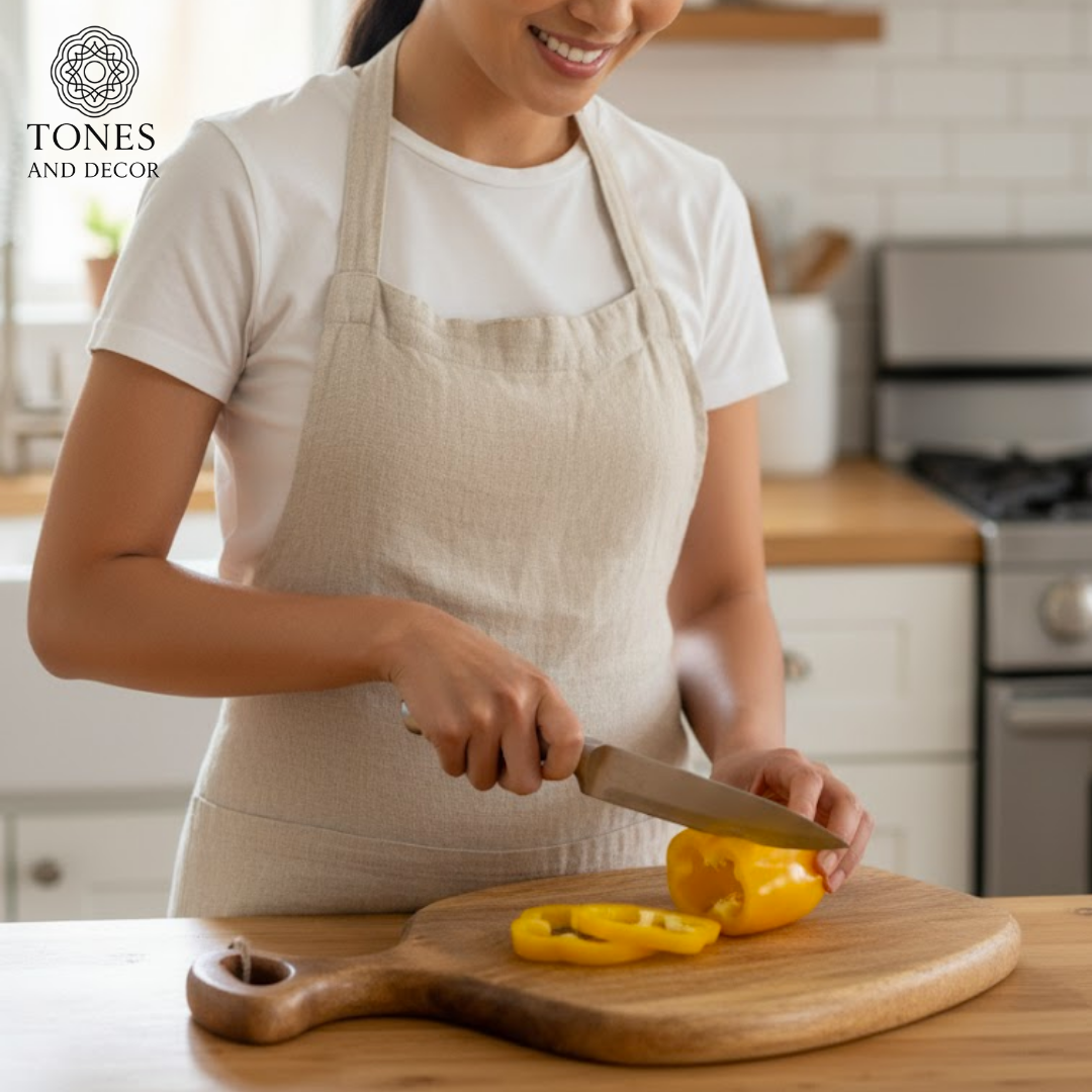 Contour Handle Artisan Wooden Cutting & Serving Board – 32 × 27.5 cm