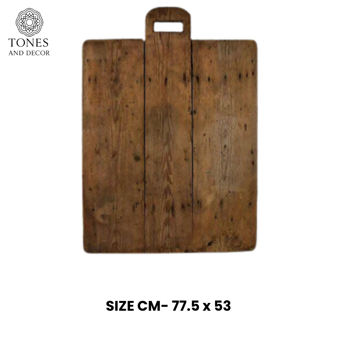 Vintage Rustic Handcrafted Wooden Bread & Chopping Board – 77.5 × 53 cm