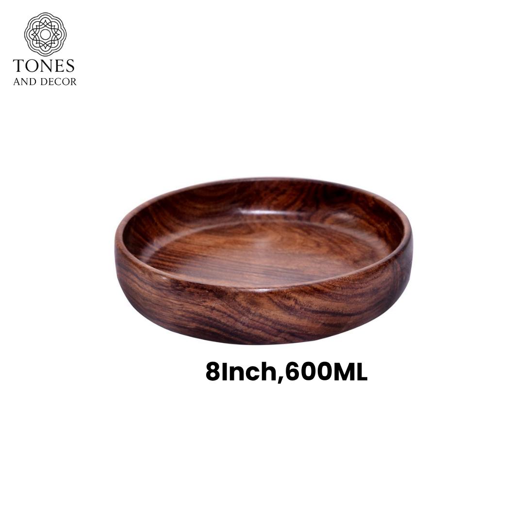Handcrafted Sheesham Wood Serving Bowl – Natural Grain Finish (Single Piece)