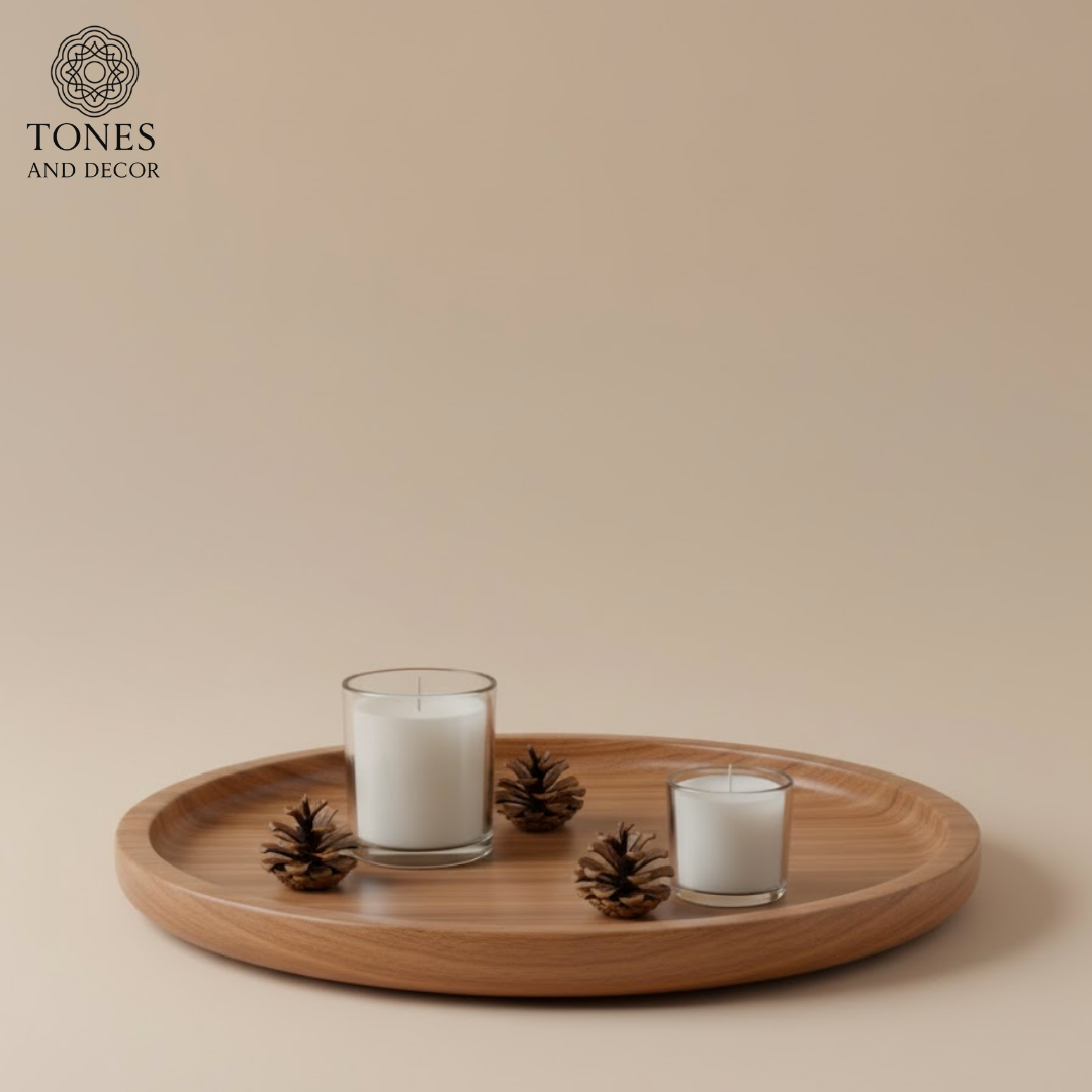 Premium Mango Wood Round Decorative Serving Plate