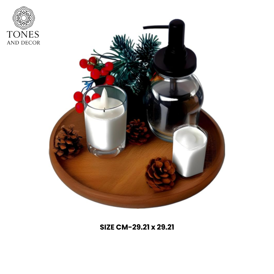 Premium Mango Wood Round Decorative Serving Plate