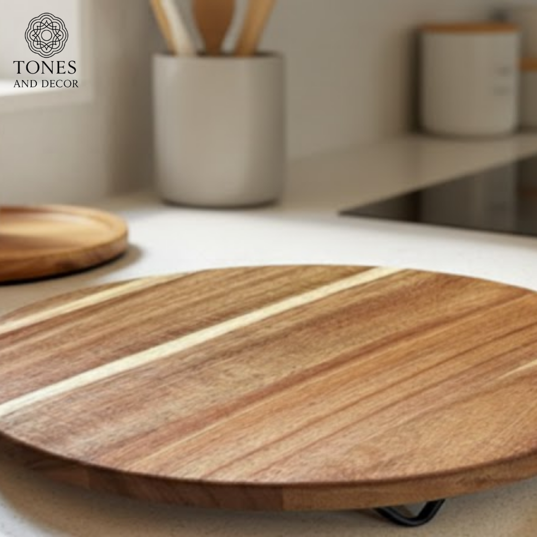 Premium Round Wooden Cake Stand / Serving Stand – Mango Wood