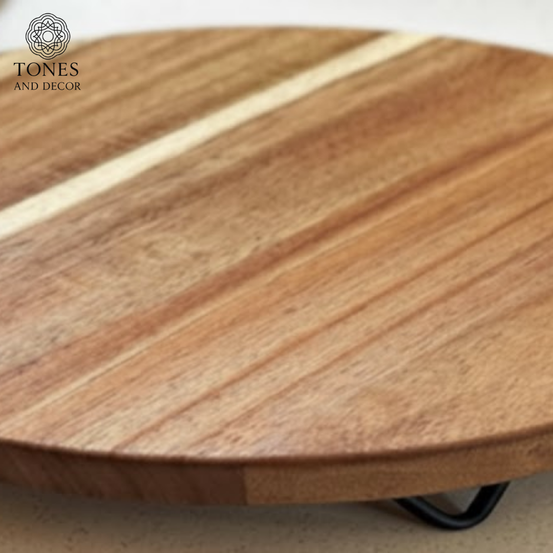Premium Round Wooden Cake Stand / Serving Stand – Mango Wood
