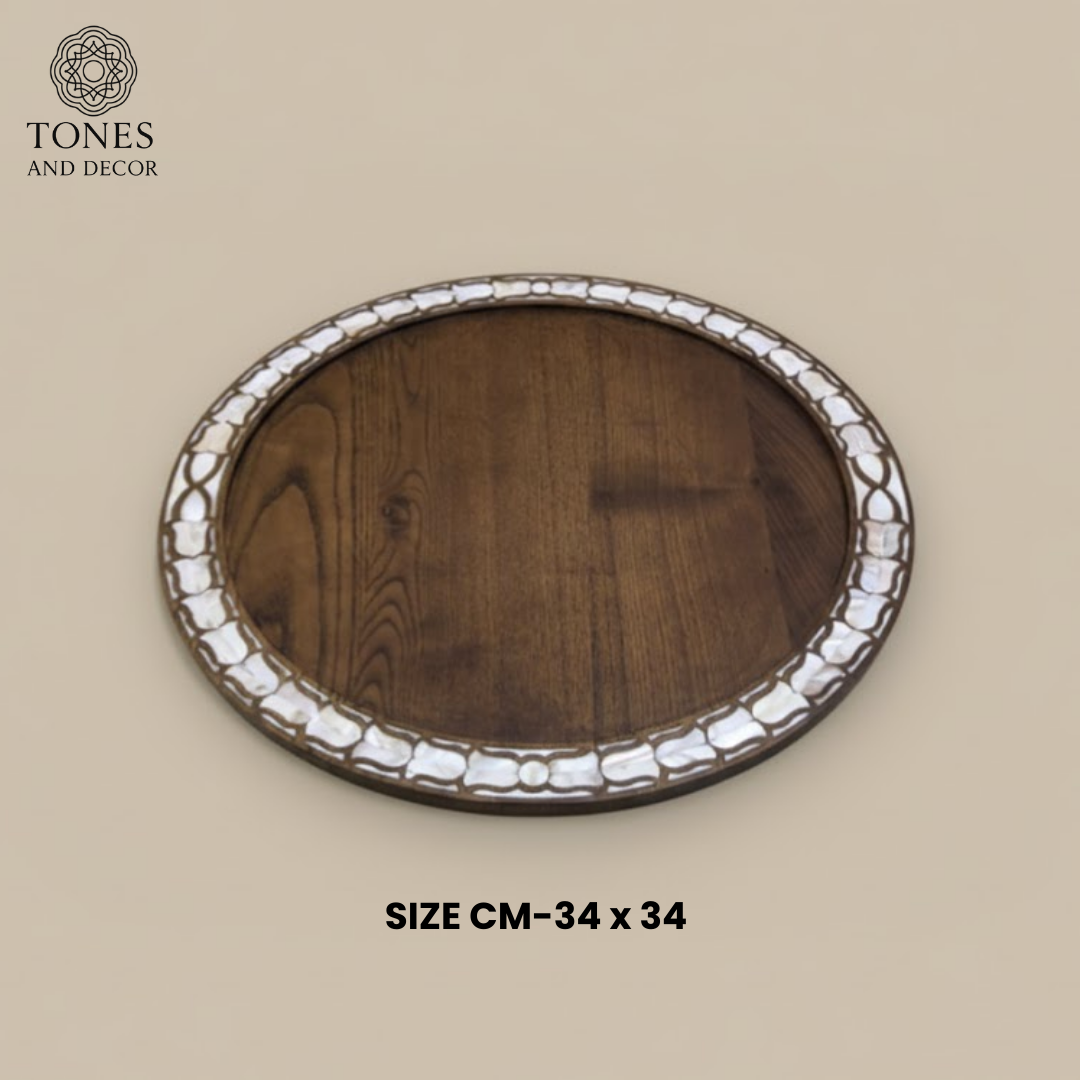 Handcrafted Mango Wood Round Decorative Plate