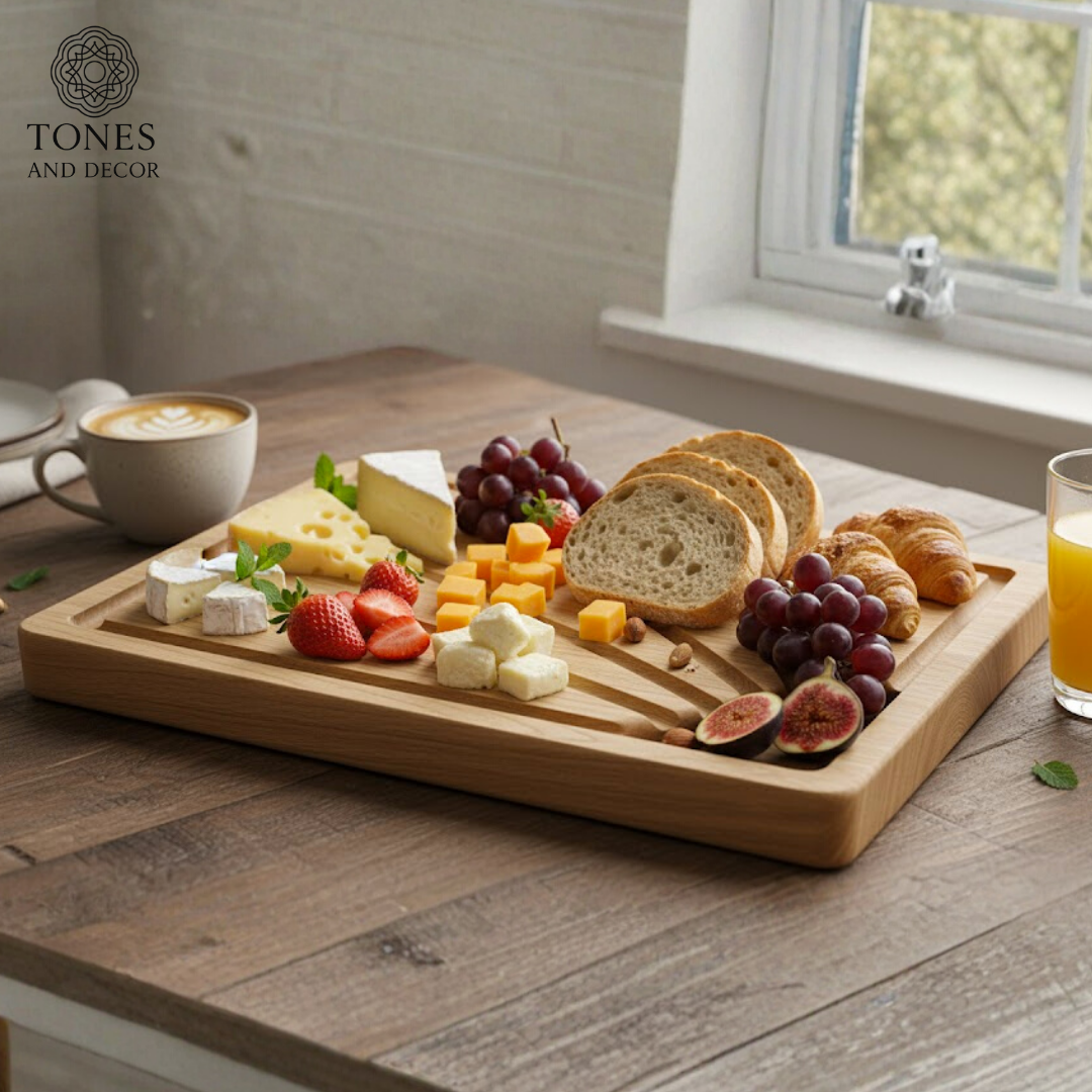 Handcrafted Solid Wood Chopping Board Set – Premium Carved Groove Design