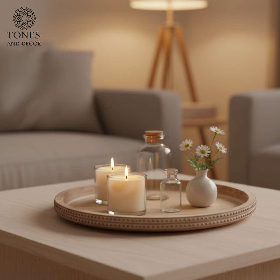 Handcrafted Mango Wood Round Decorative Serving Platter