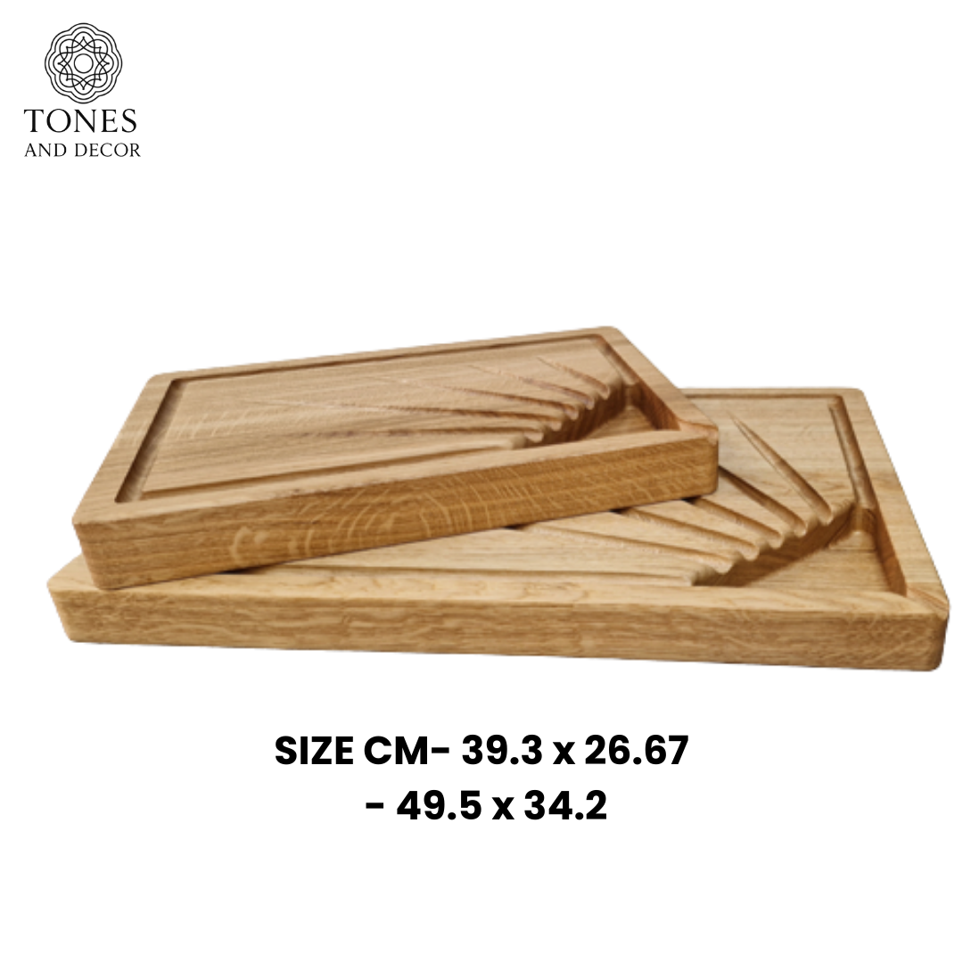 Handcrafted Solid Wood Chopping Board Set – Premium Carved Groove Design