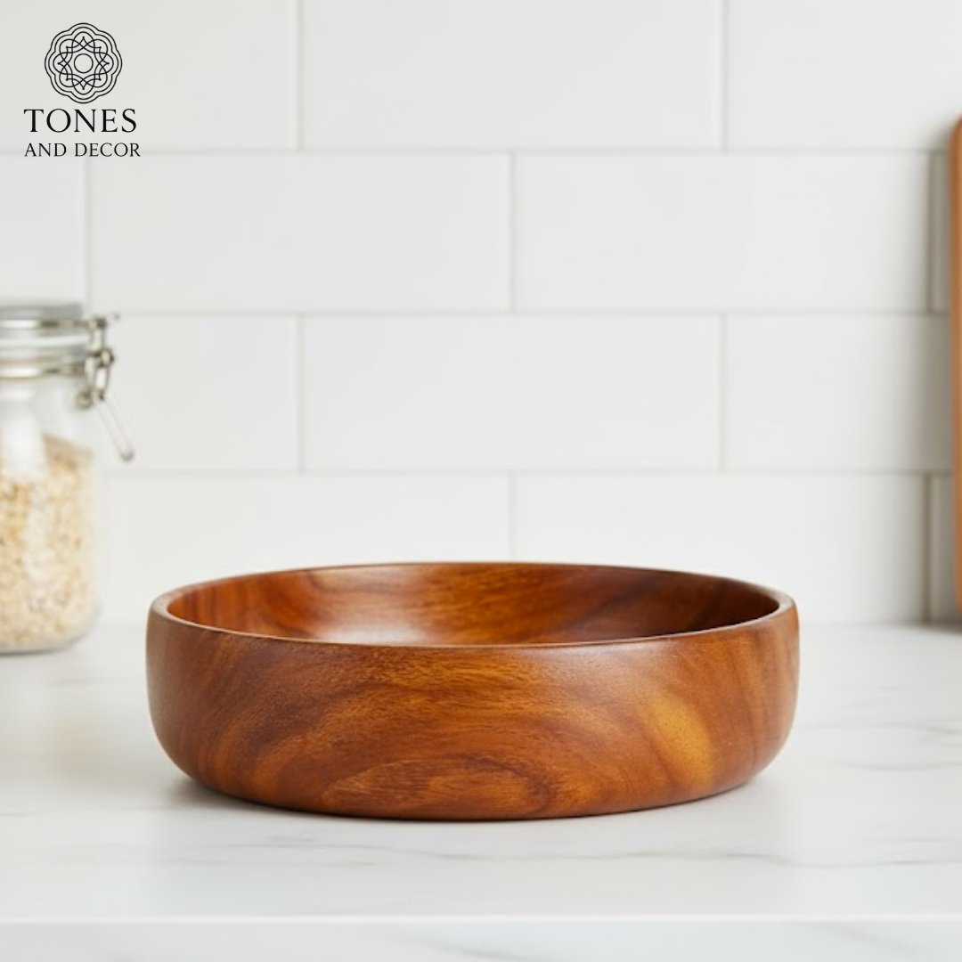 7-Inch Handcrafted Mango Wood Bowl | Natural Finish | Multipurpose Kitchen & Dining Bowl