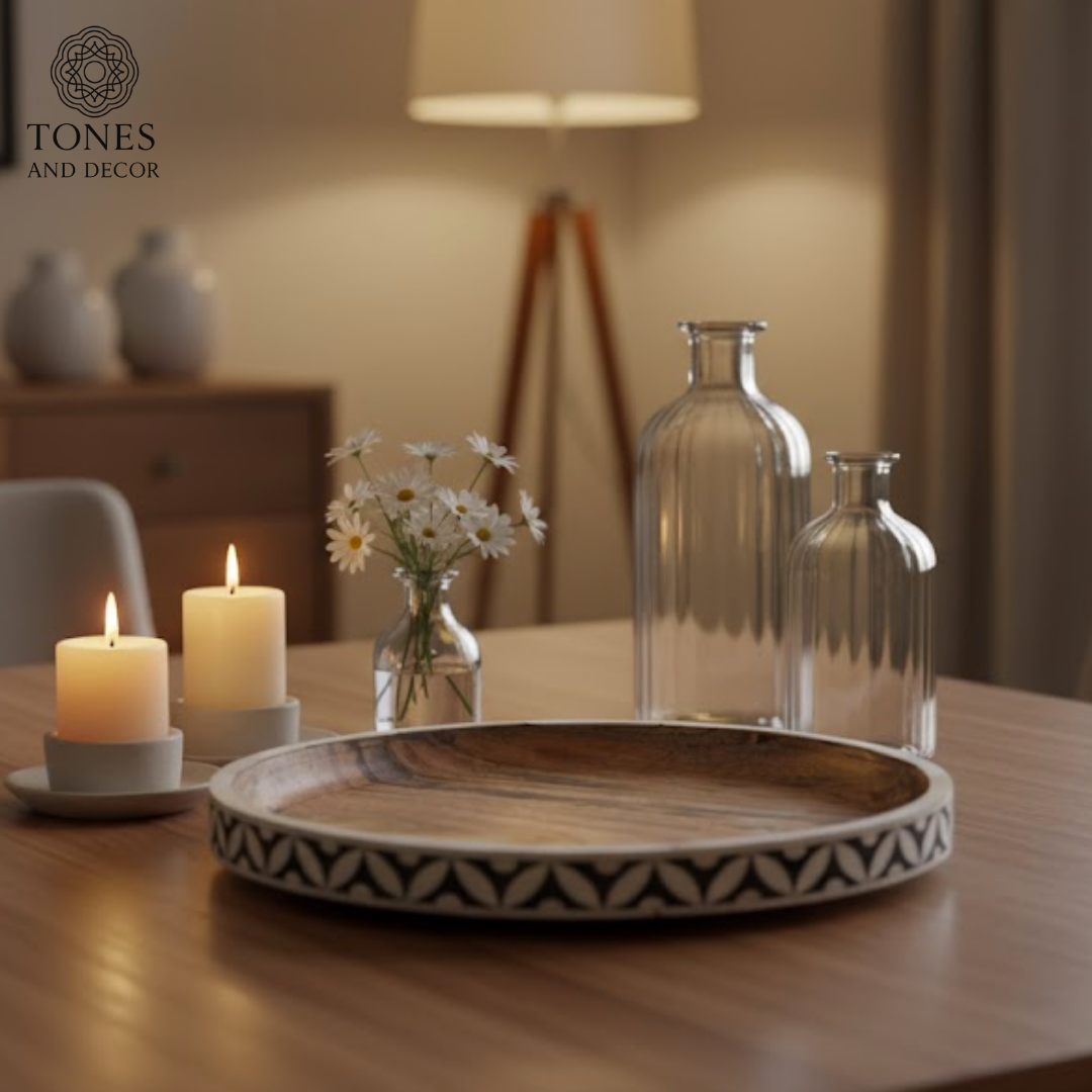 Handcrafted Round Decorative Wooden Plate