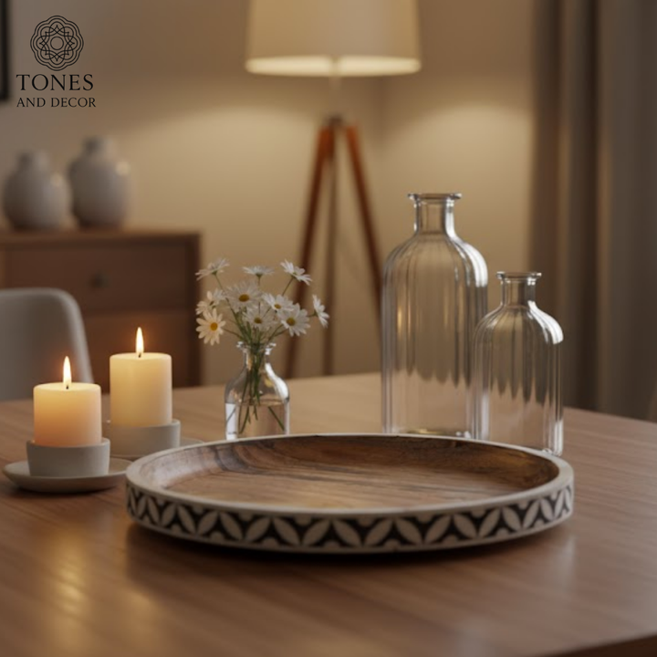 Handcrafted Round Decorative Wooden Plate