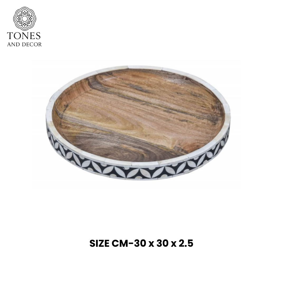 Handcrafted Round Decorative Wooden Plate