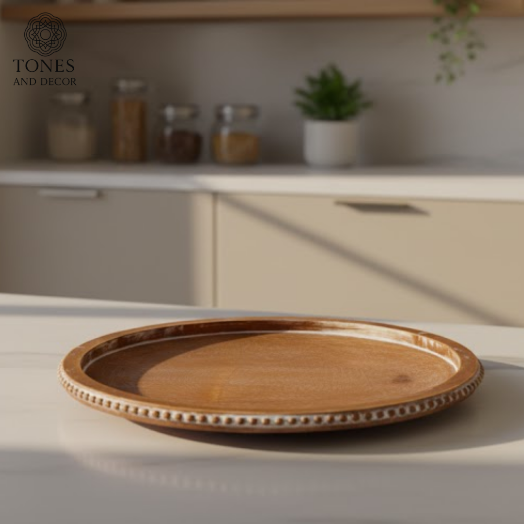 Round Mango Wood Decorative Plate