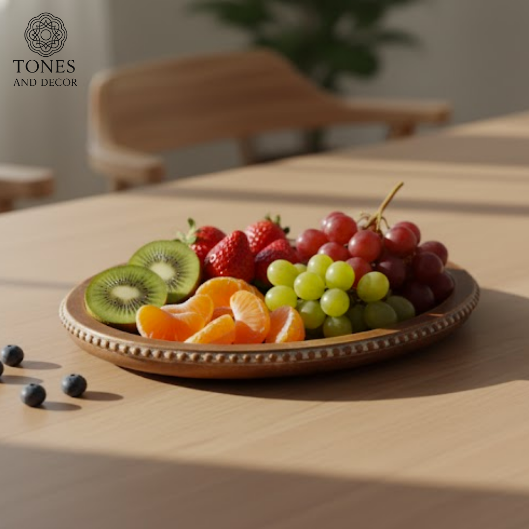 Round Mango Wood Decorative Plate