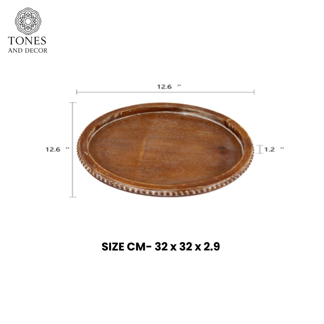Round Mango Wood Decorative Plate