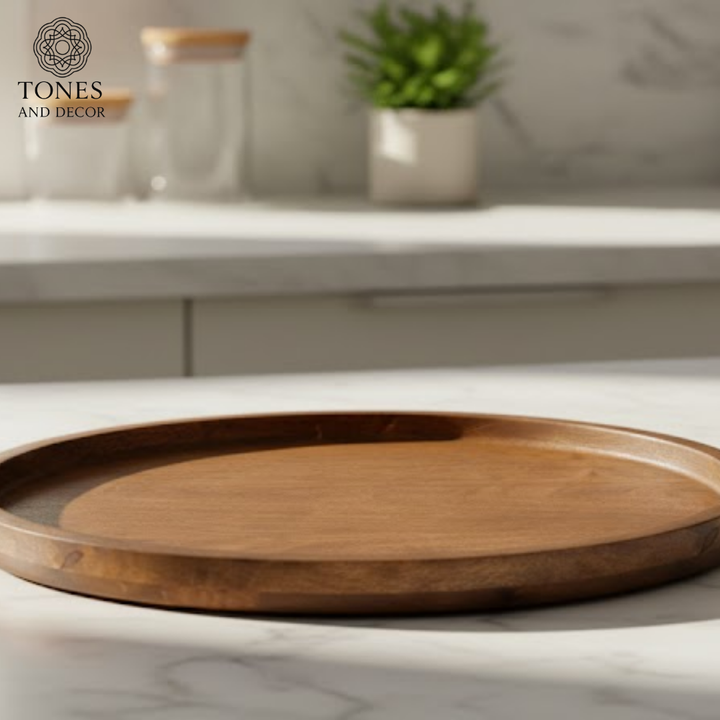 Round Wooden Serving Plate