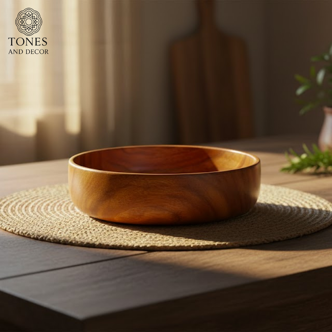 7-Inch Handcrafted Mango Wood Bowl | Natural Finish | Multipurpose Kitchen & Dining Bowl