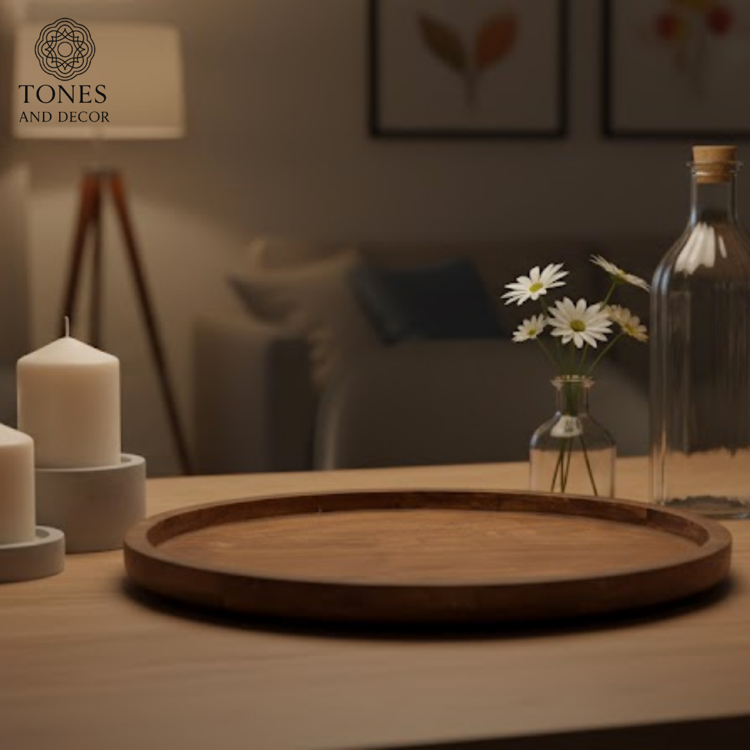 Round Wooden Serving Plate