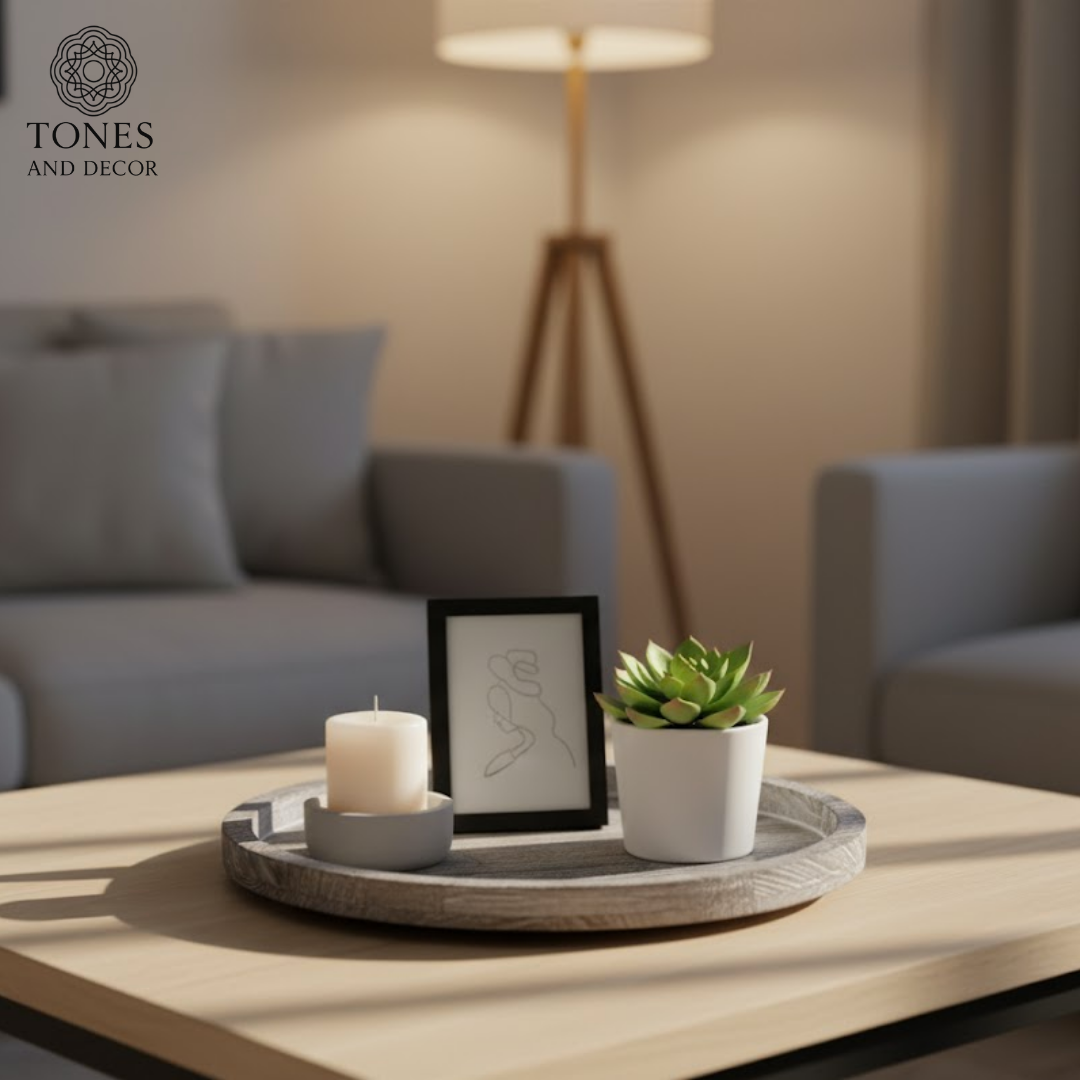 Round Decorative Wooden Plate – Mango Wood | 28 cm