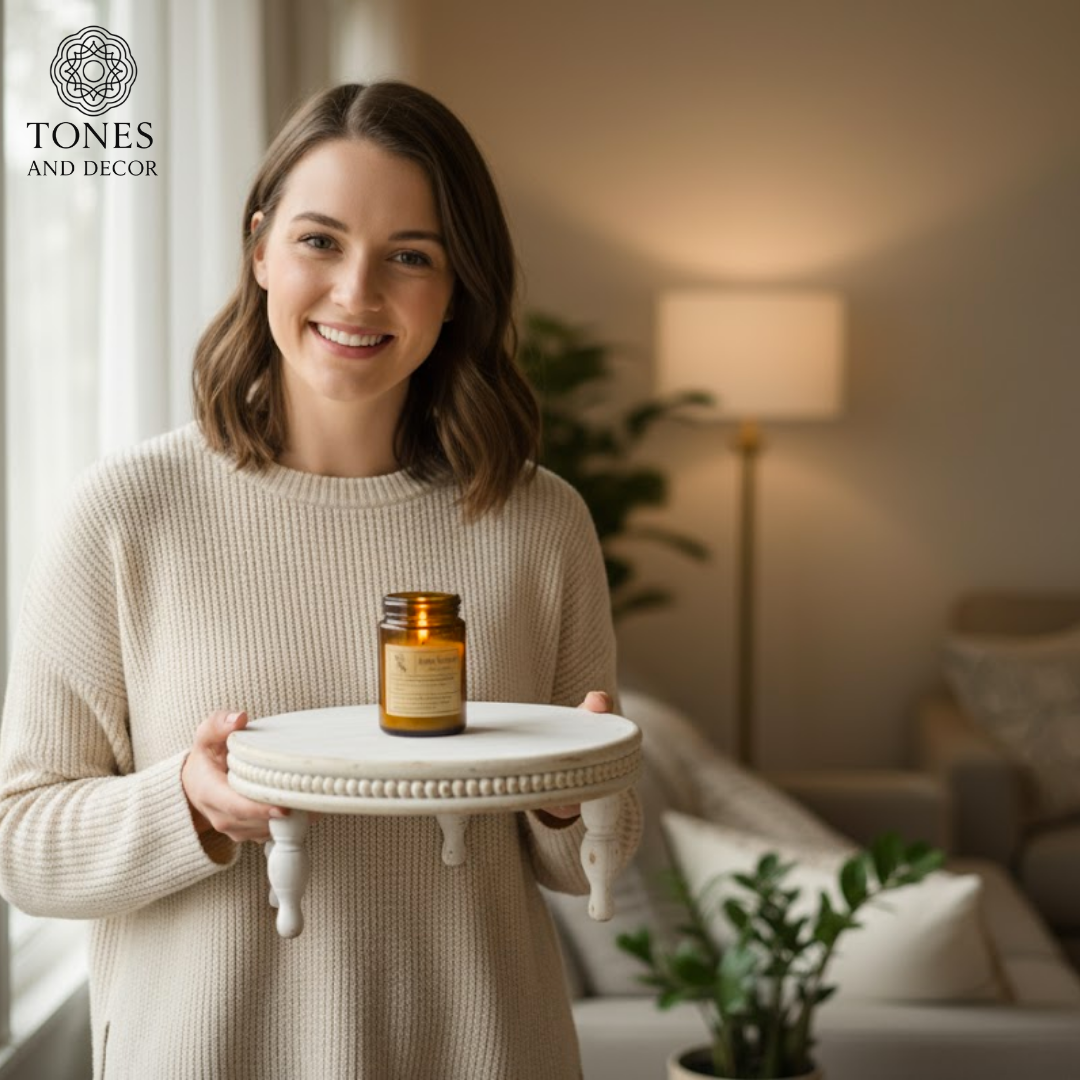 Round Pedestal Display Stand – Mango Wood | 20.10 cm