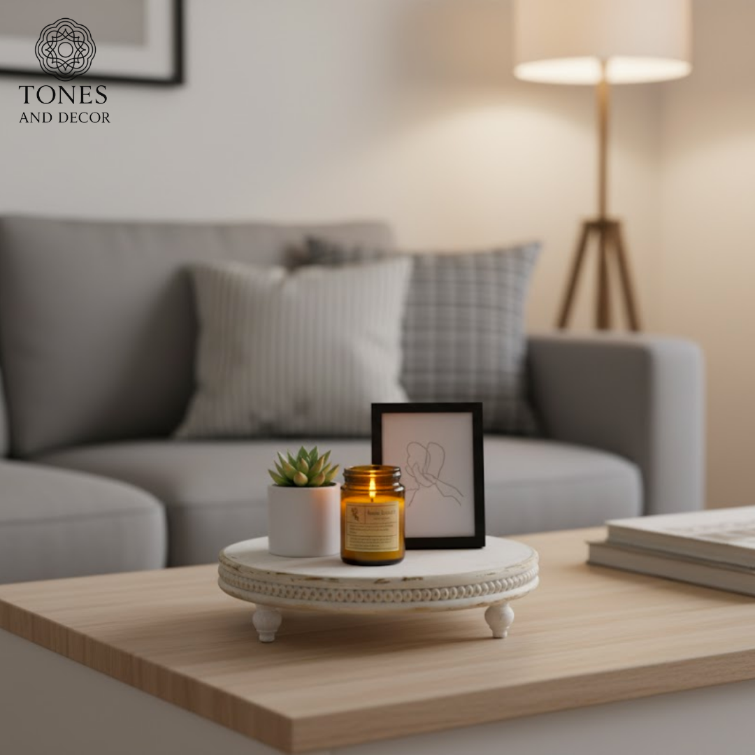 Round Pedestal Display Stand – Mango Wood | 20.10 cm