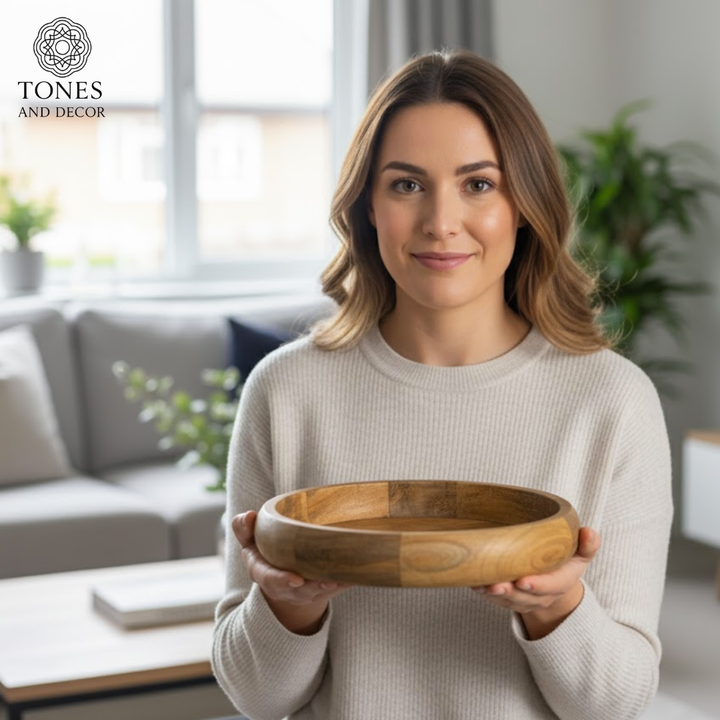 Round Mango Wood Decorative Plate