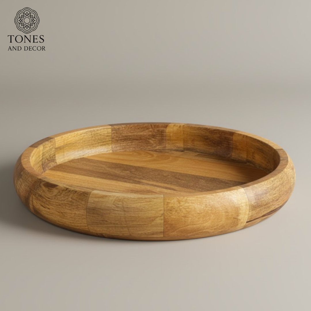 Round Mango Wood Decorative Plate