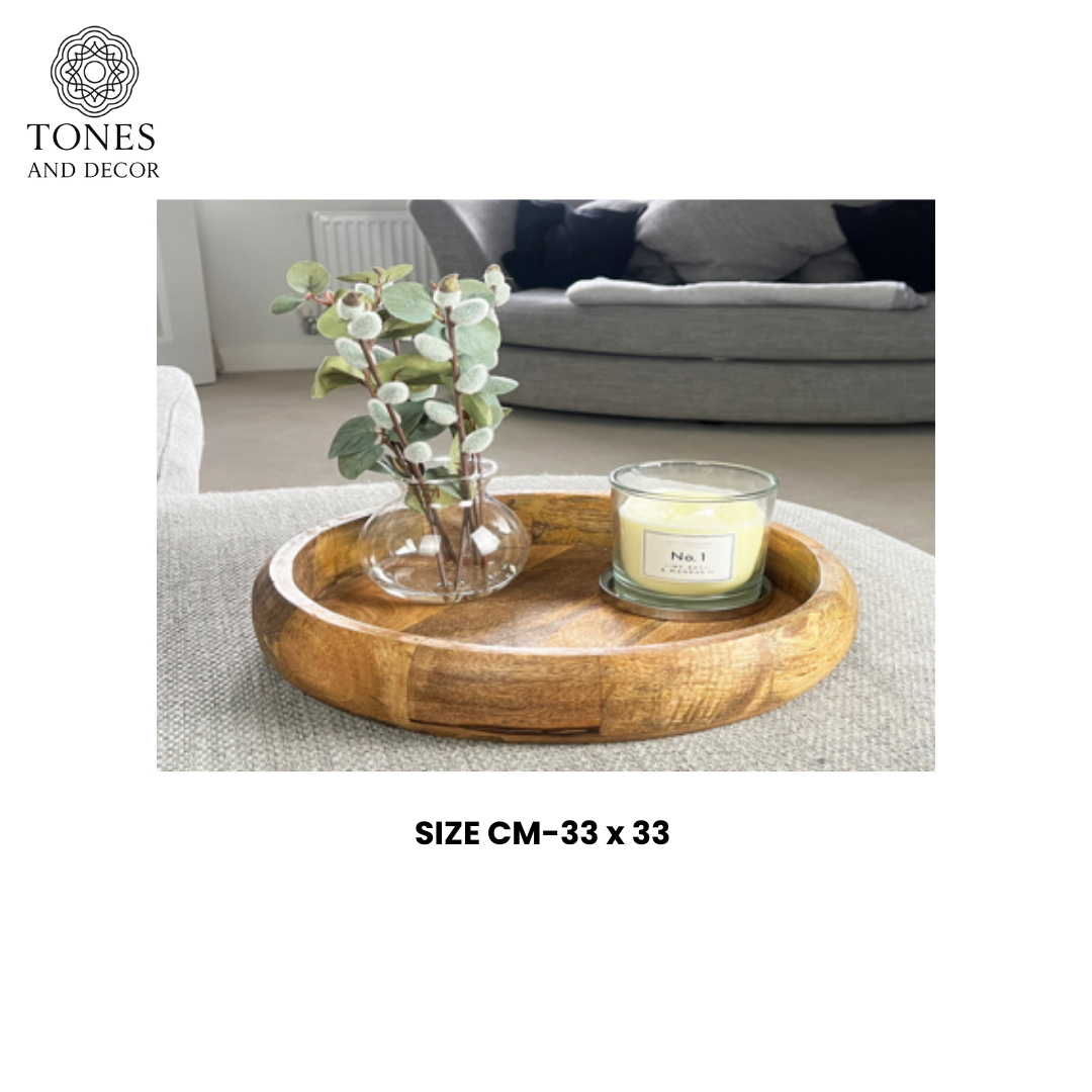 Round Mango Wood Decorative Plate