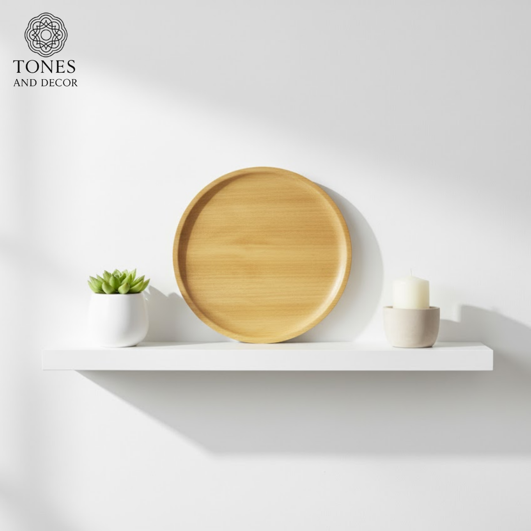 Natural Mango Wood Round Decorative Plate
