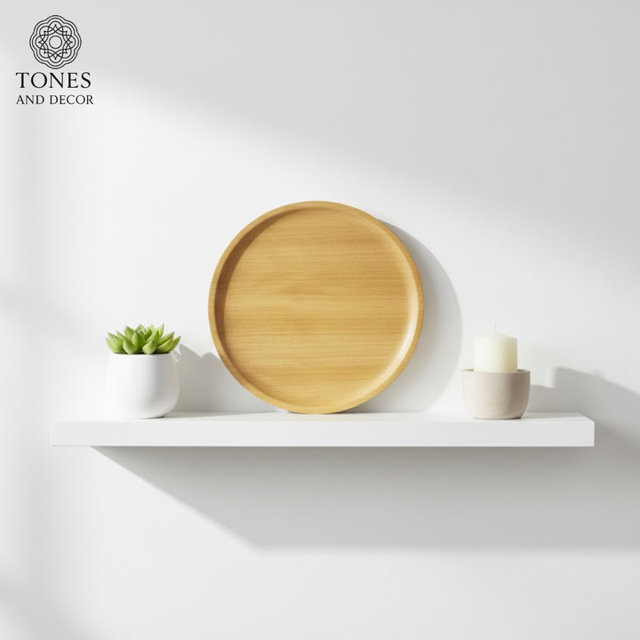 Natural Mango Wood Round Decorative Plate