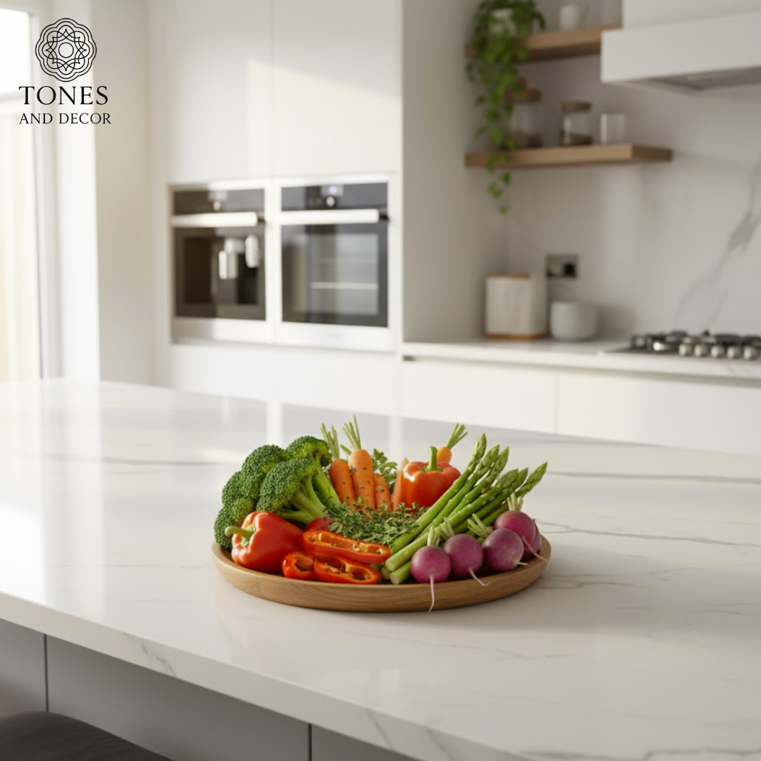 Natural Mango Wood Round Decorative Plate