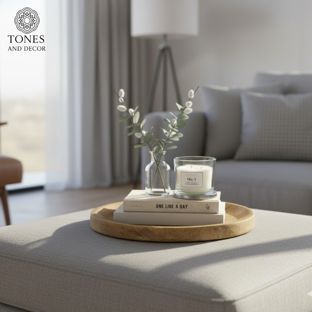 Round Mango Wood Display Stand – 22 cm | Decorative Riser for Home & Table Décor