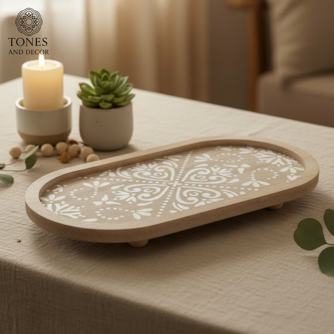 Mango Wood Decorative Oval Plate