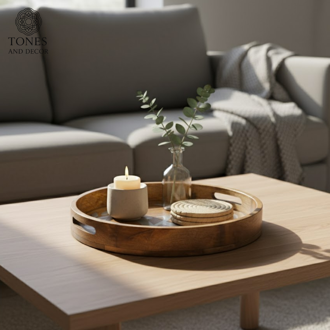 Premium Round Mango Wood Serving Plate