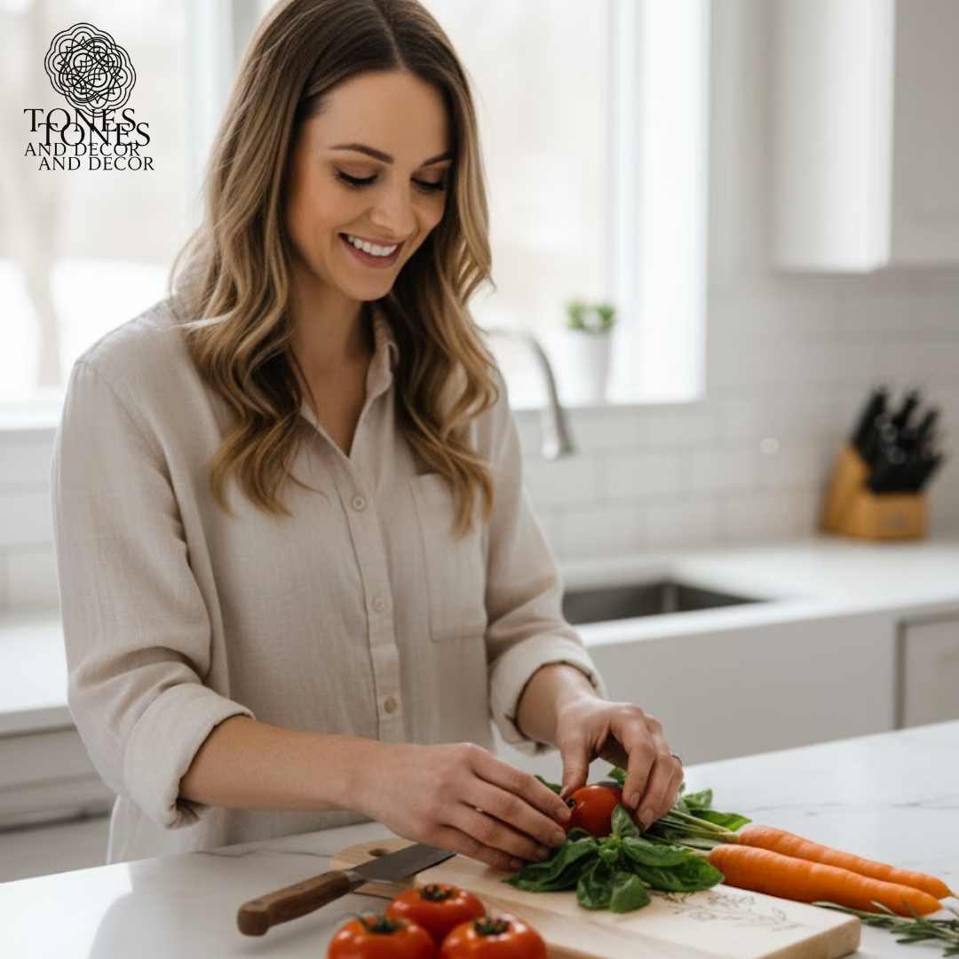 Floral Engraved Wooden Chopping