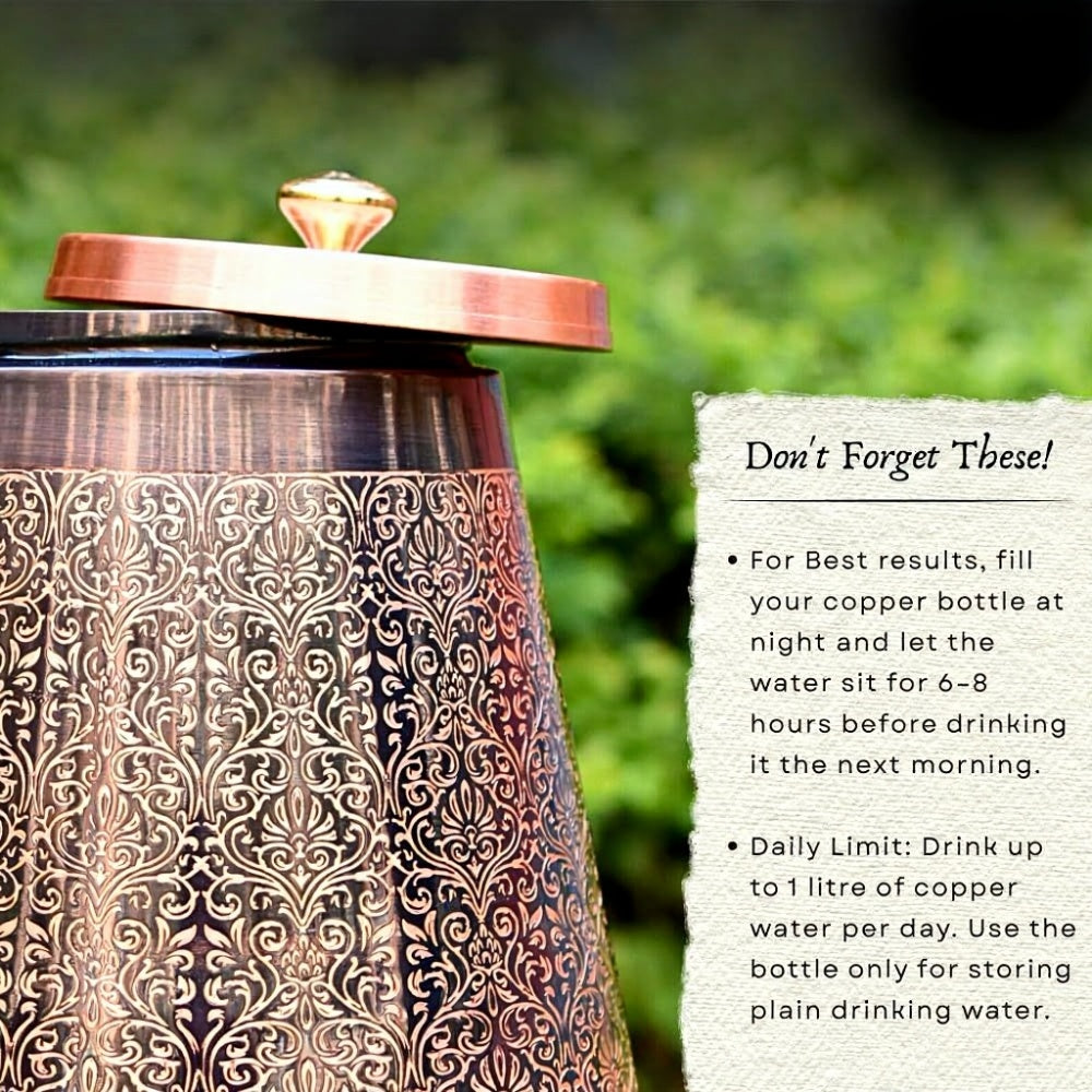 Handcrafted Pure Copper Dispenser With Elegant Antique Embossed Design – 5L