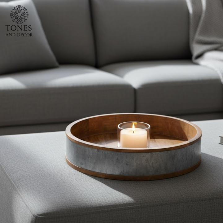 Mango Wood Round Decorative Plate