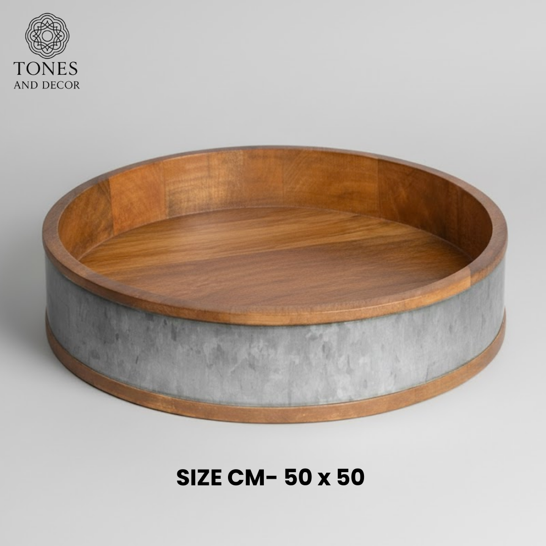 Mango Wood Round Decorative Plate