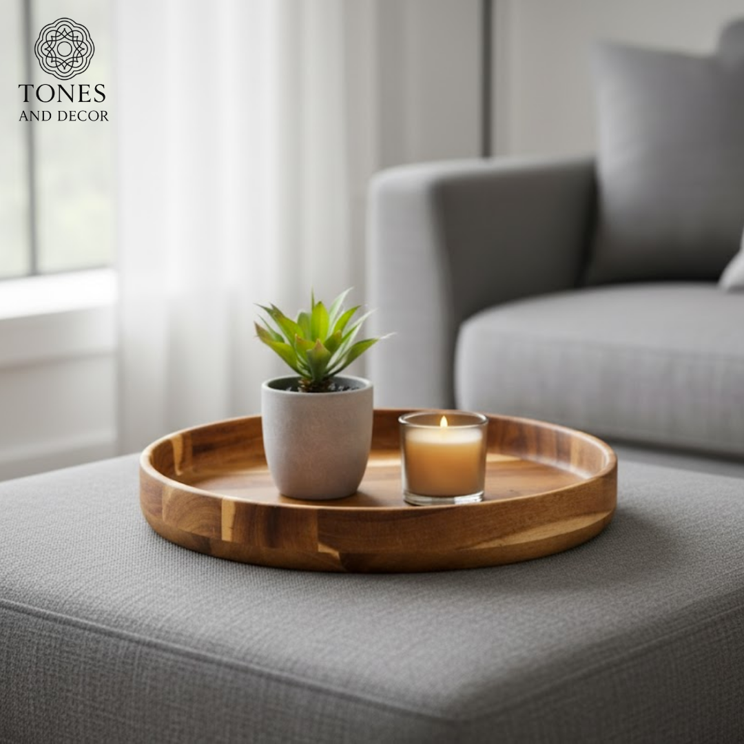 Mango Wood Round Serving Plate (39 x 39 CM)