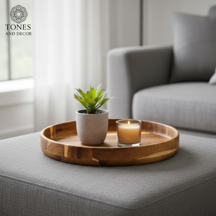 Mango Wood Round Serving Plate (39 x 39 CM)