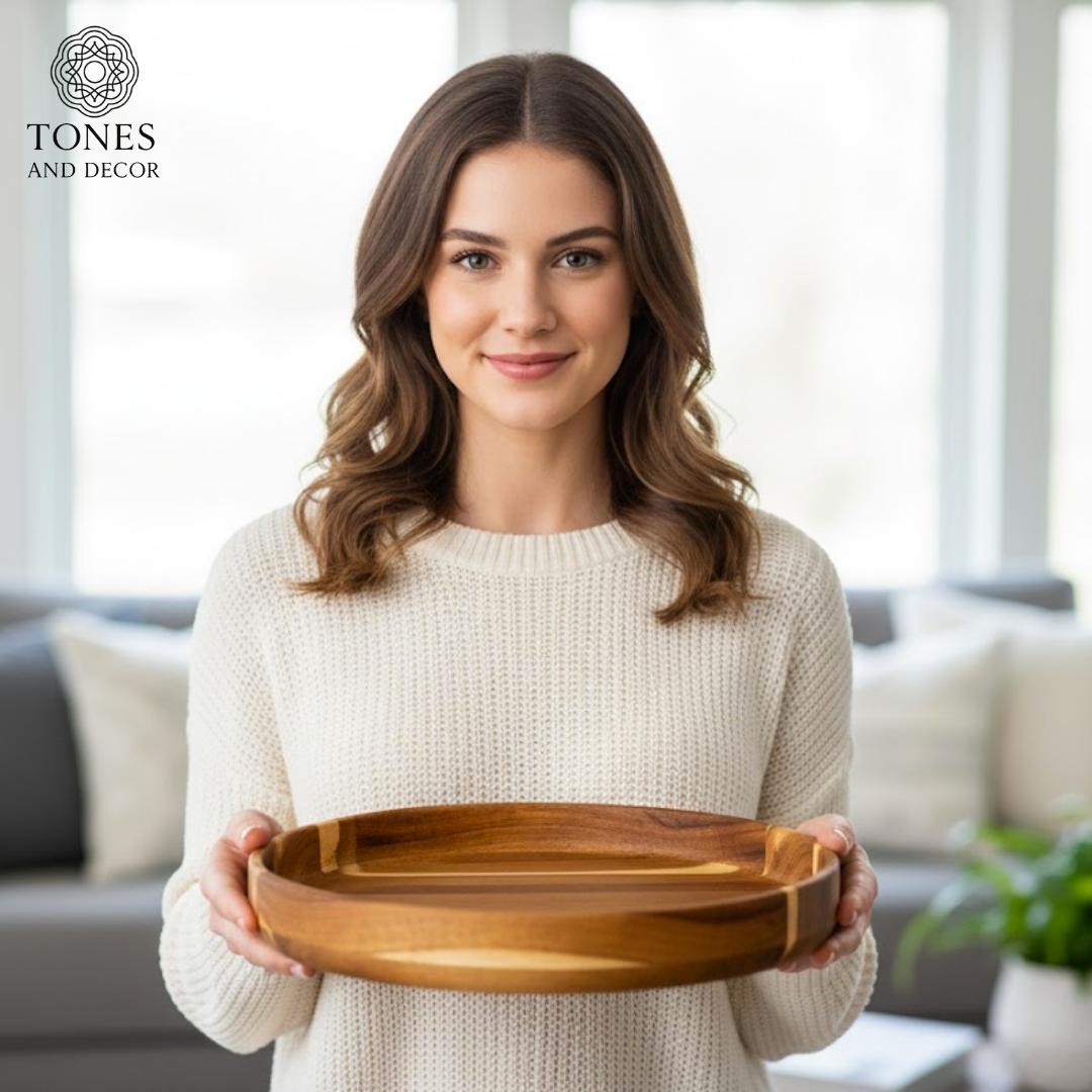 Mango Wood Round Serving Plate (39 x 39 CM)